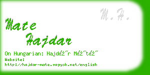 mate hajdar business card